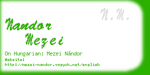 nandor mezei business card